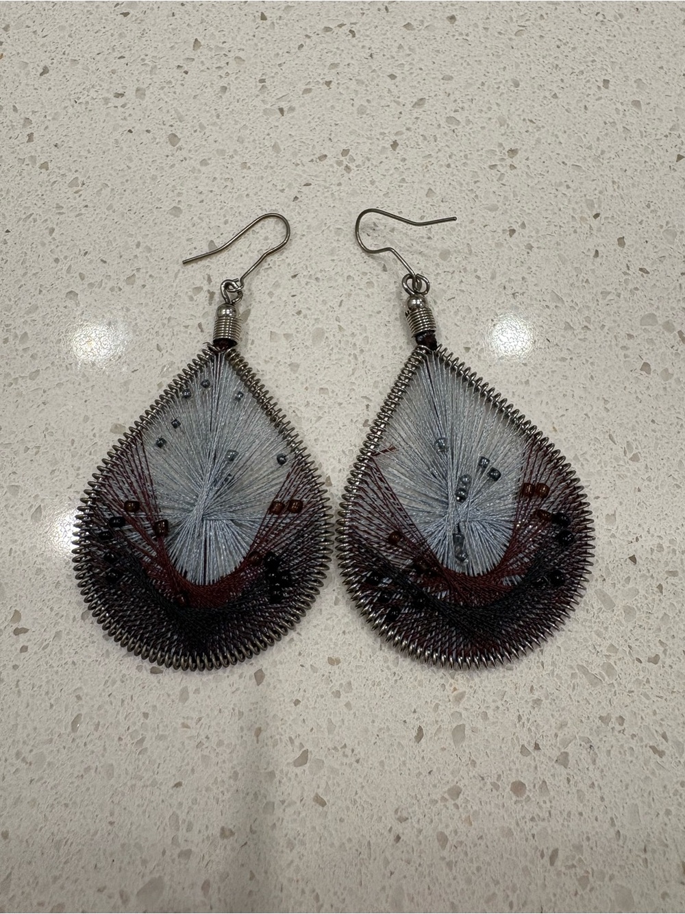 Festival Boho Y2K Handcrafted Teardrop Thread Dreamcatcher Earring Ethereal